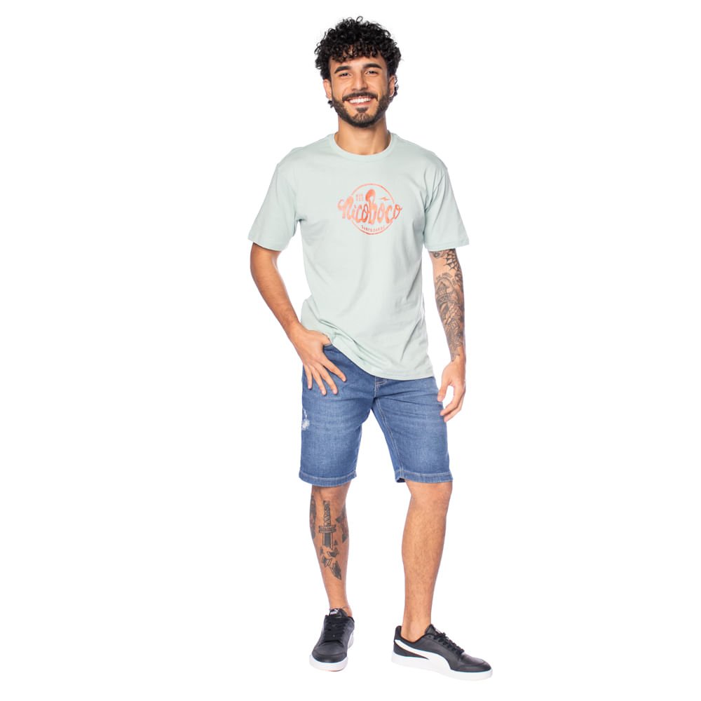 Camiseta Masculina Nicoboco Estampa Circular Verde Verde 5