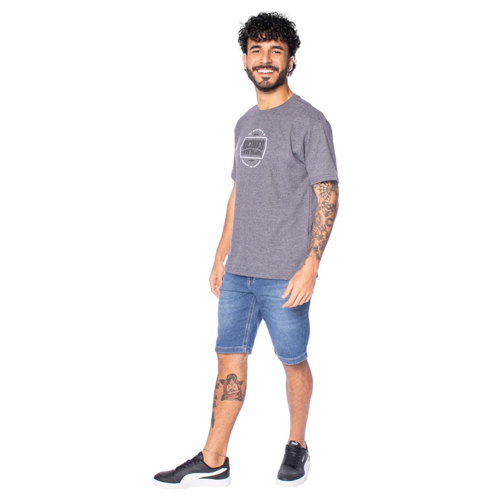 Camiseta Masculina Nicoboco Estampa Circular Cinza Escuro Cinza Escuro 5