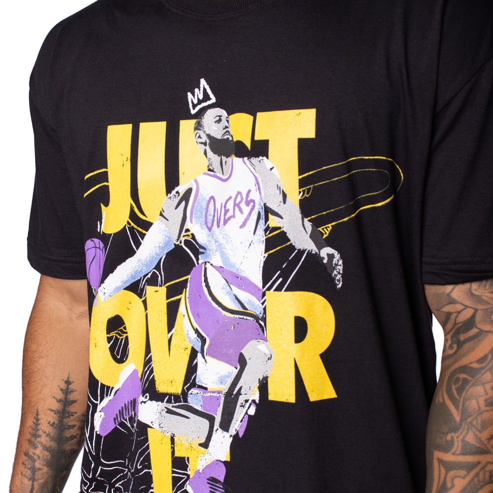Camiseta Masculina Over Surf Just It Basquete Preto Preto 3