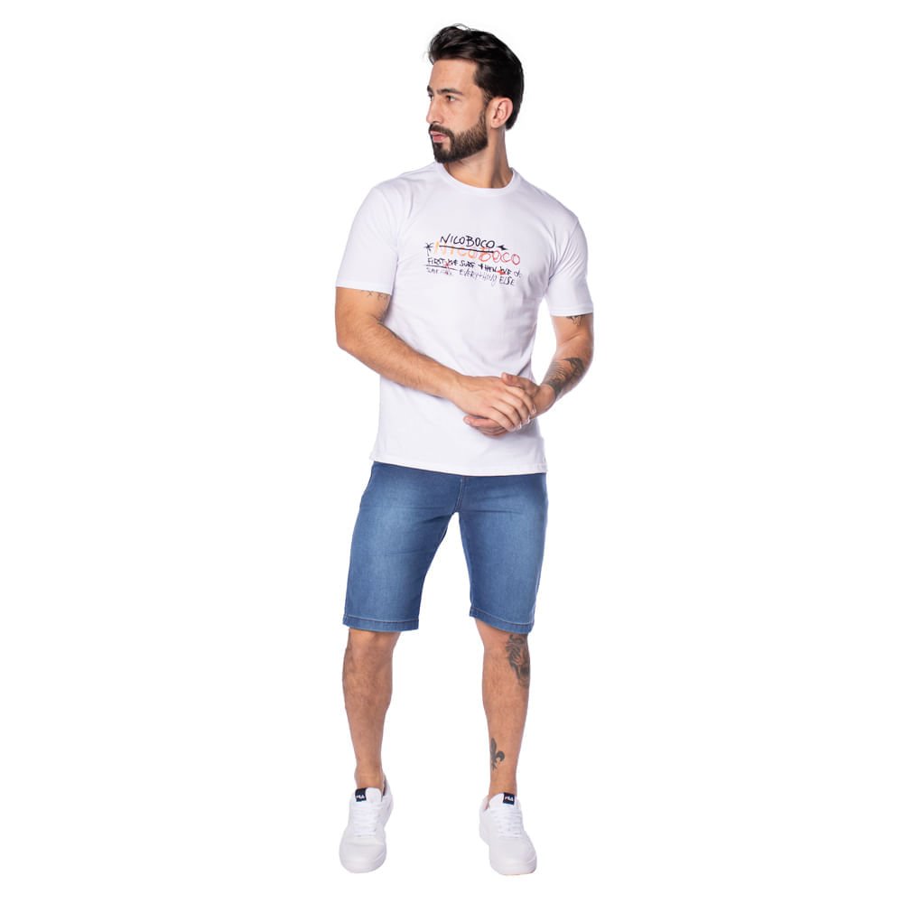 Camiseta Masculina Nicoboco Estampa Street Surf Branco Branco 4