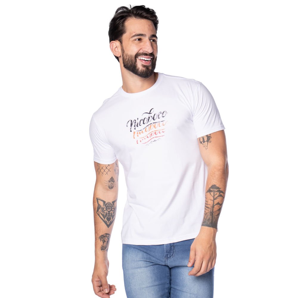 Camiseta Masculina Nicoboco Estampada Branco