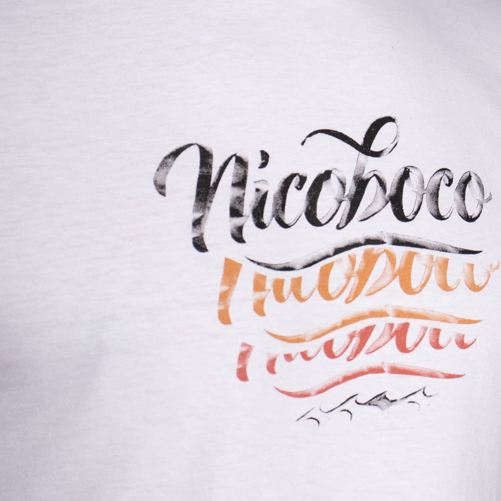 Camiseta Masculina Nicoboco Estampada Branco Branco 3