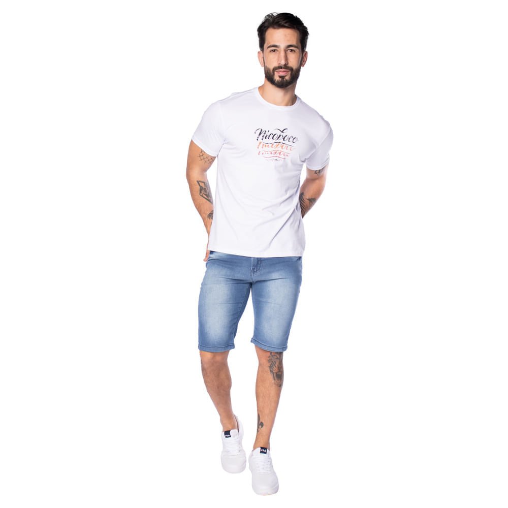 Camiseta Masculina Nicoboco Estampada Branco Branco 4