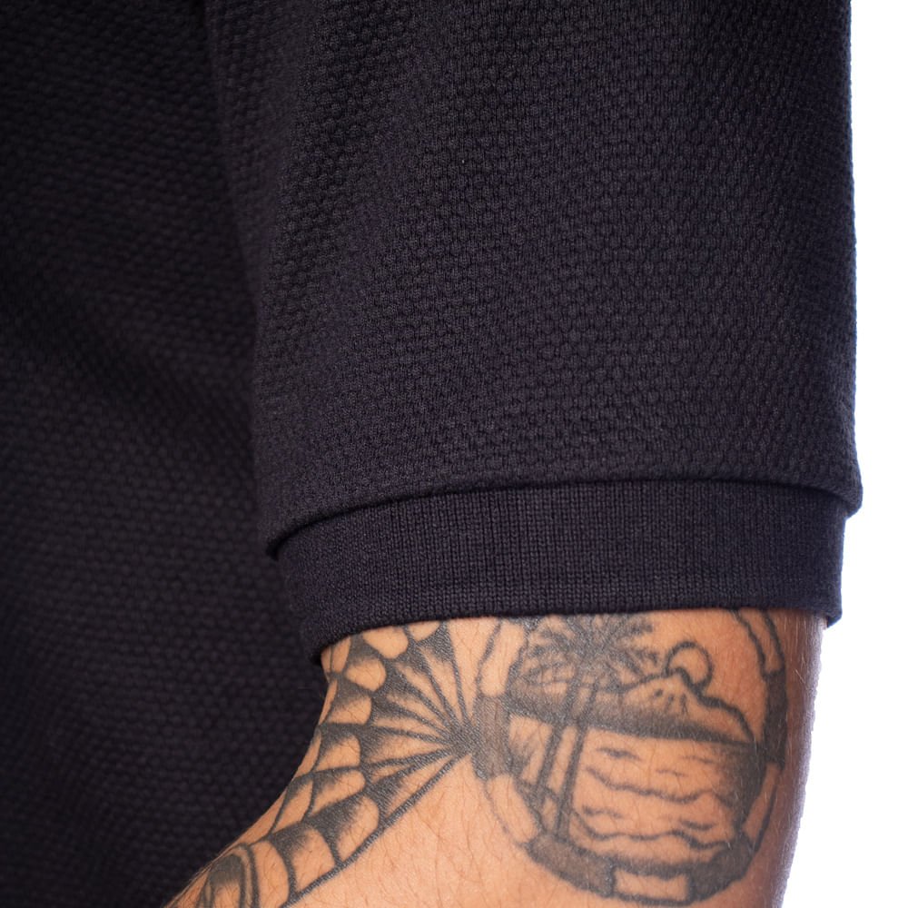 Camisa Polo Masculina Nicoboco Slim Manga Curta Preto Preto 3