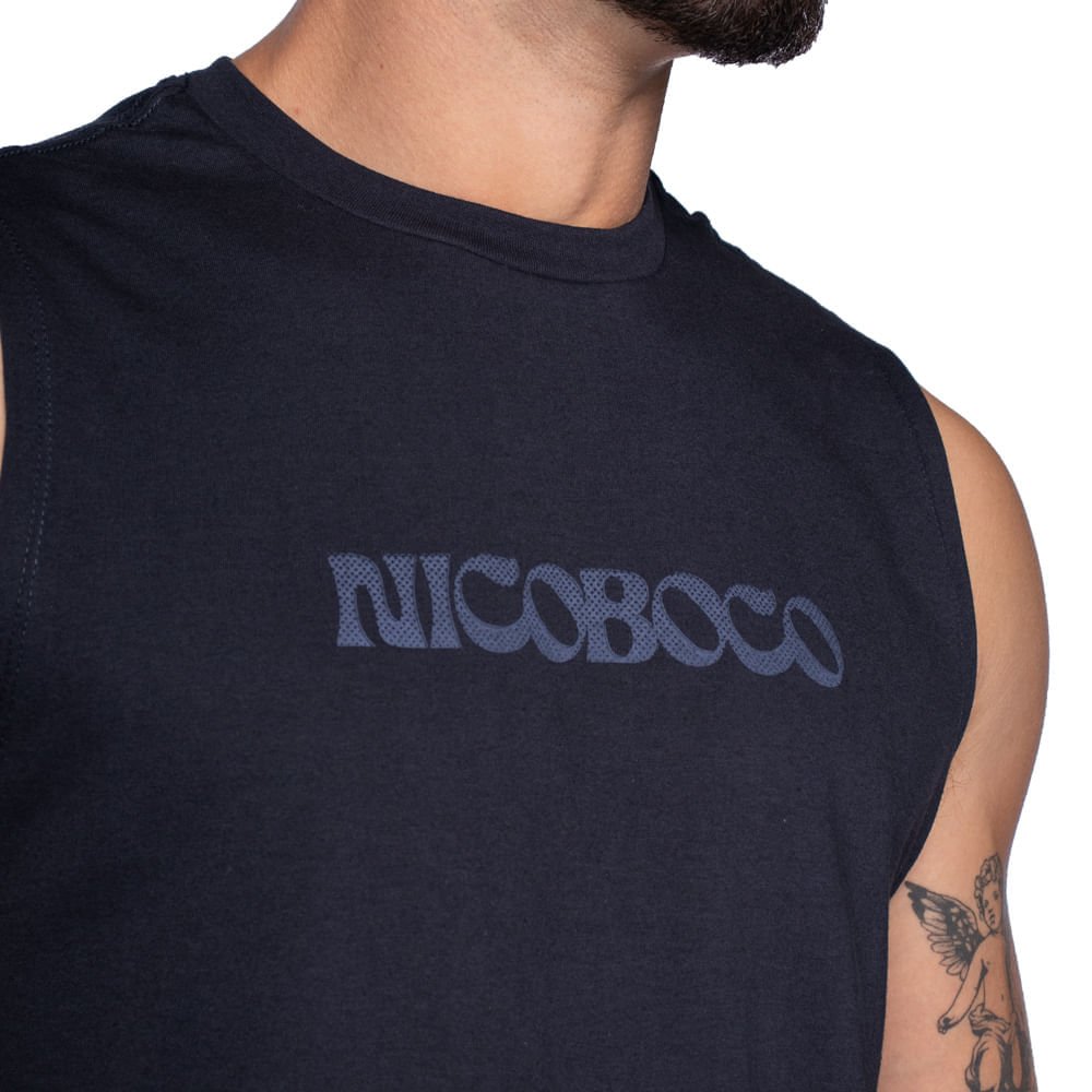 Regata Masculina Nicoboco Logo Marinho Marinho 3