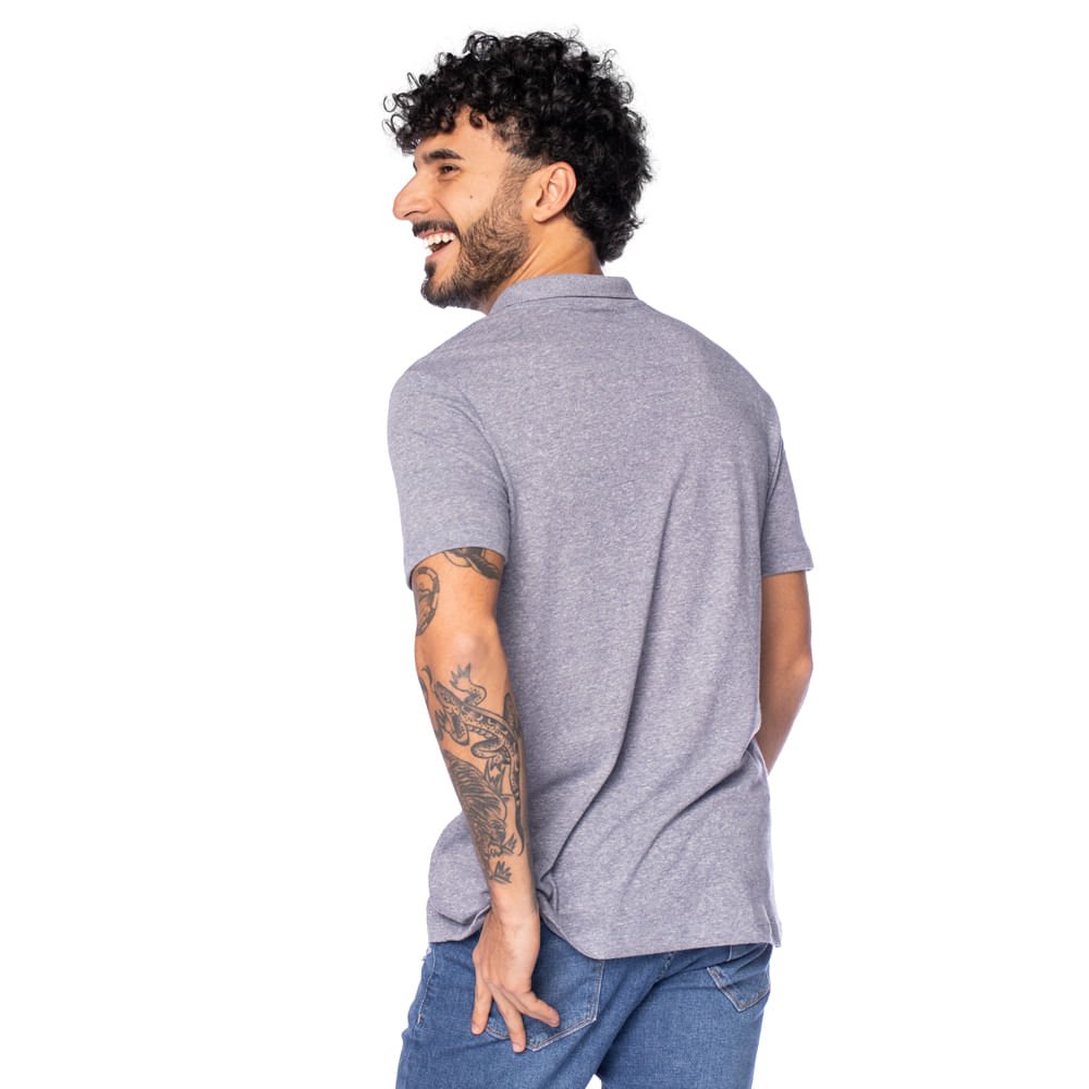 Camisa Polo Masculina Nicoboco Slim Fit Logo Cinza Cinza 2