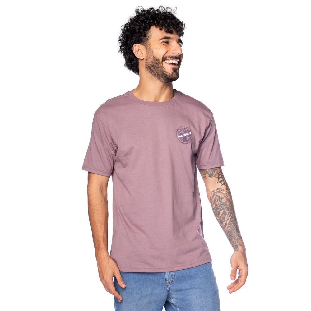 Camiseta Masculina Nicoboco Estampa Circular Roxo