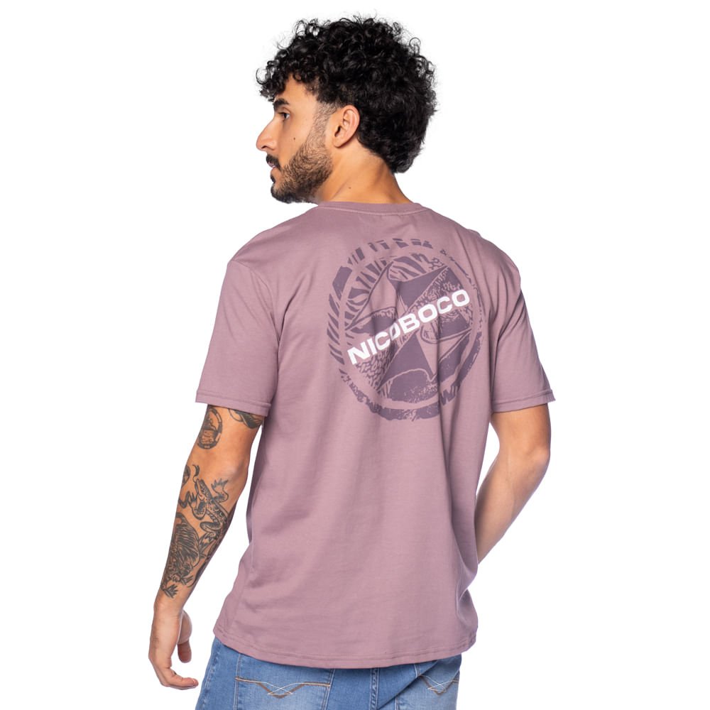 Camiseta Masculina Nicoboco Estampa Circular Roxo Roxo 2
