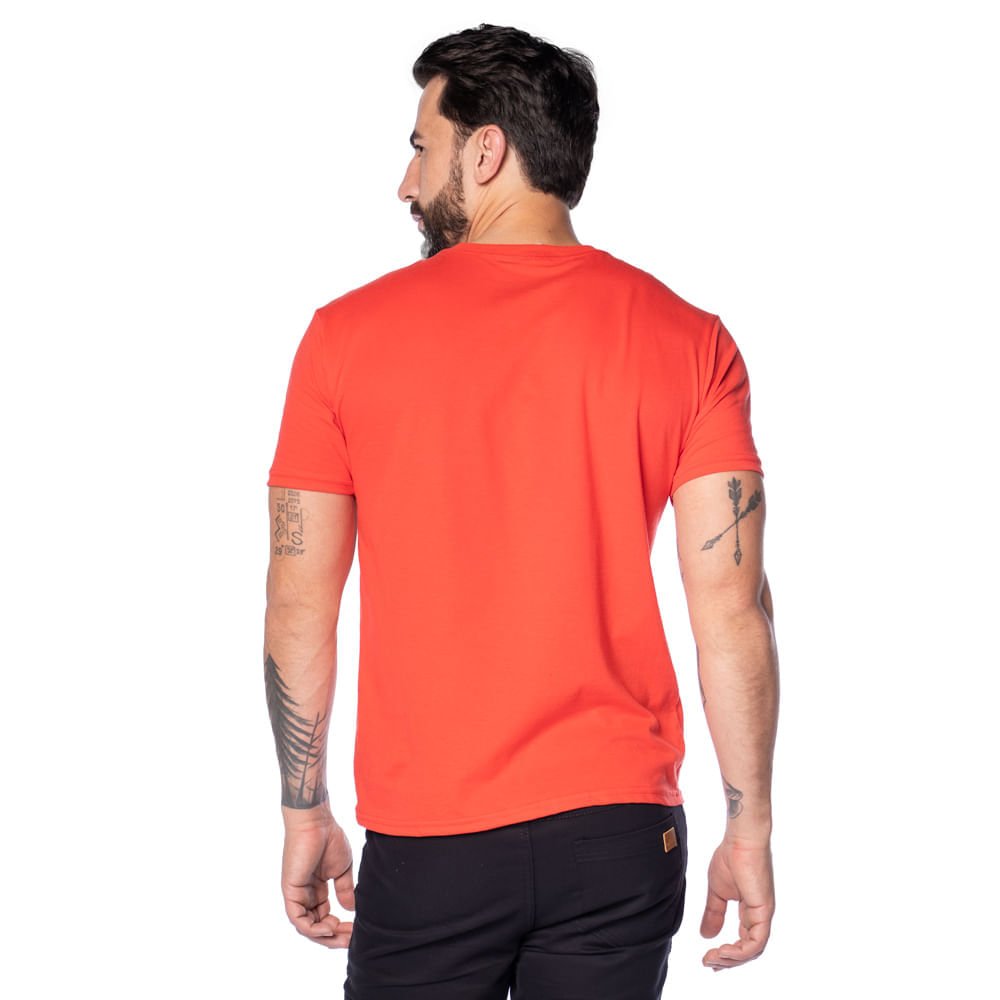 Camiseta Masculina Nicoboco Logo Emborrachado Vermelho Laranja 2