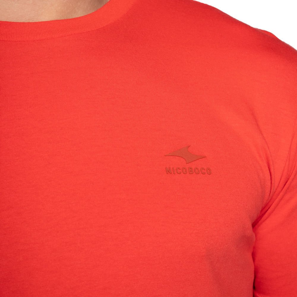 Camiseta Masculina Nicoboco Logo Emborrachado Vermelho Laranja 3