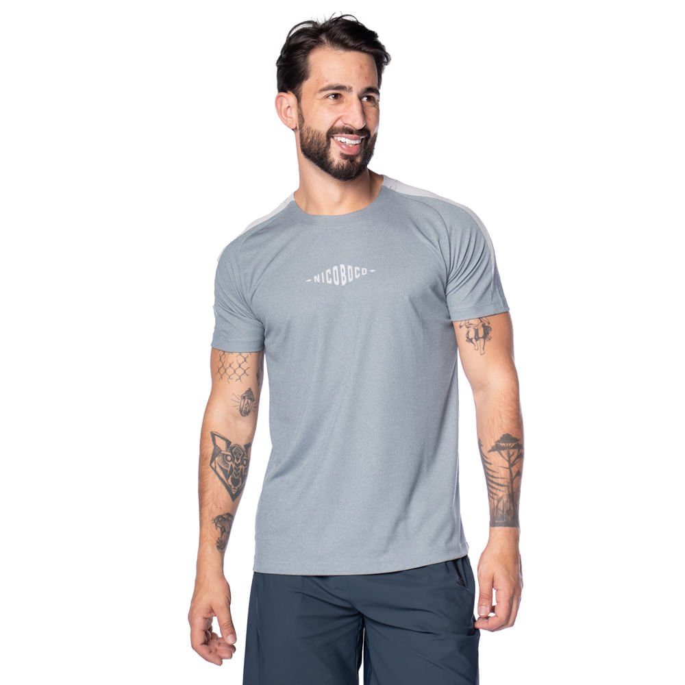 Camiseta Masculina Nicoboco Slim Fit Detalhe Ombros Verde