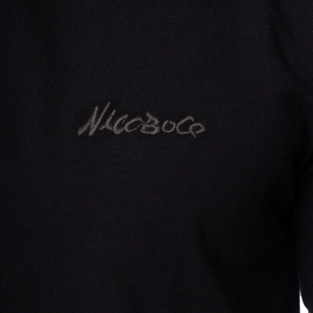Camisa Polo Masculina Nicoboco Slim Fit Preto Preto 2