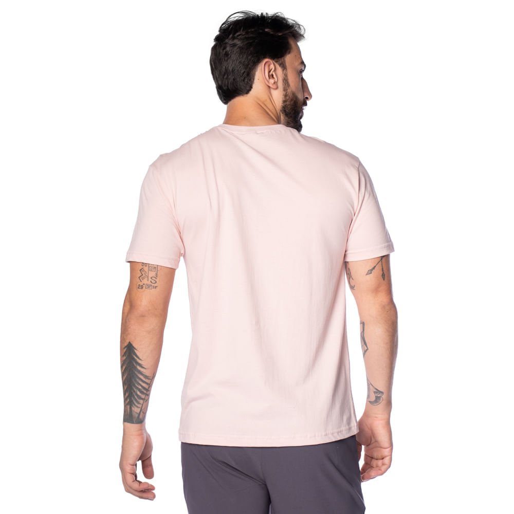 Camiseta Masculina Nicoboco Estampa Ondas Rosa Rosa 2