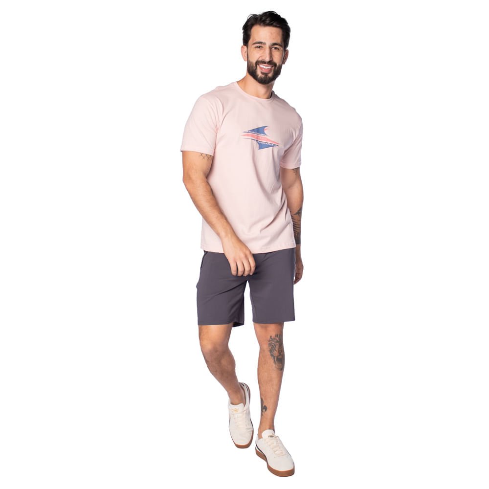 Camiseta Masculina Nicoboco Estampa Ondas Rosa Rosa 4