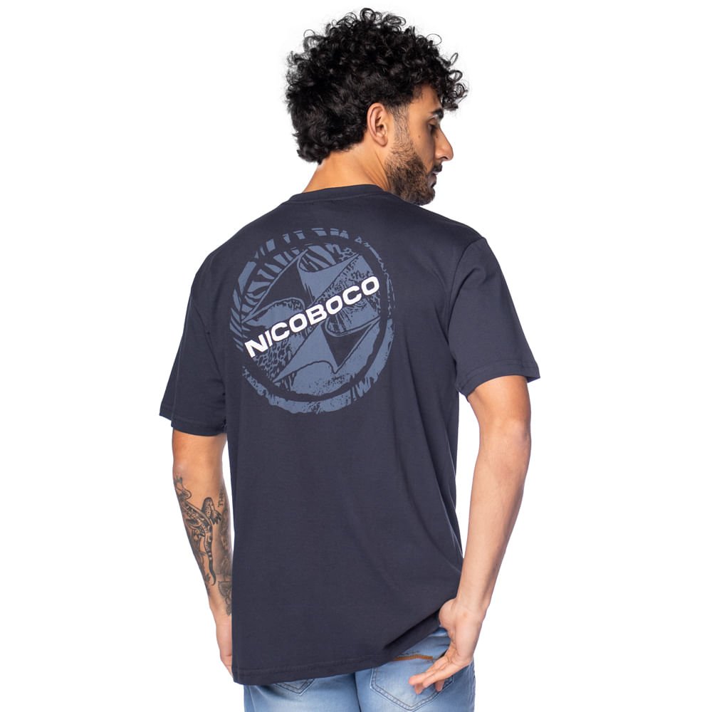 Camiseta Masculina Nicoboco Estampa Circular Marinho Marinho 2