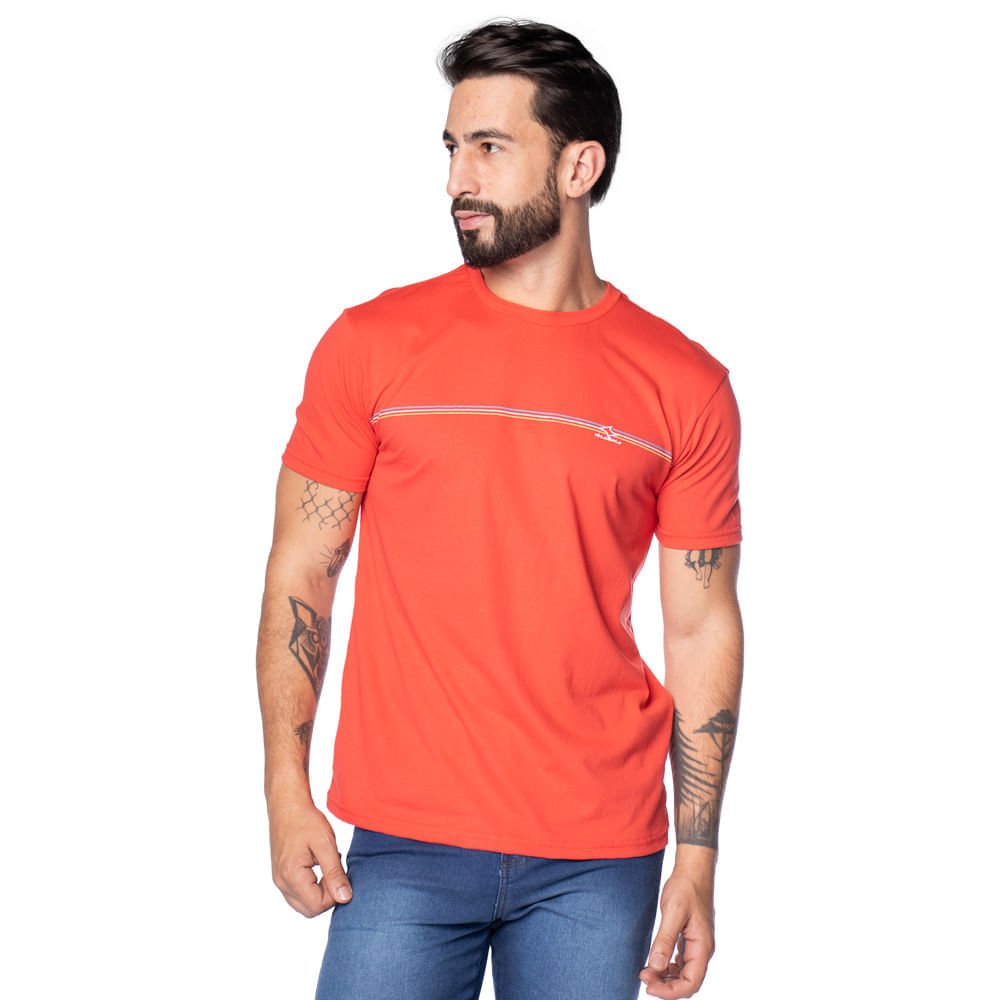 Camiseta Masculina Nicoboco Estampa Aquarela Coral