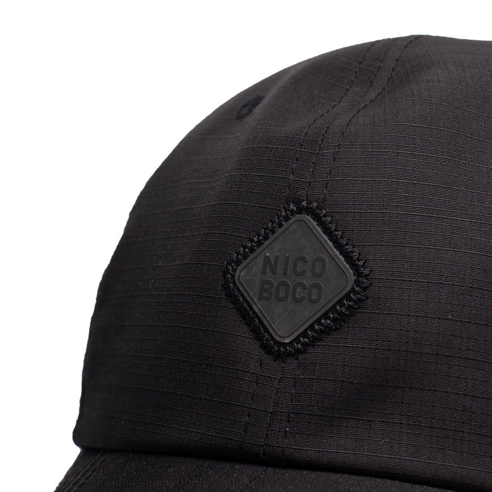 Boné Unissex Nicoboco Tecido Texturizado Preto Preto 4