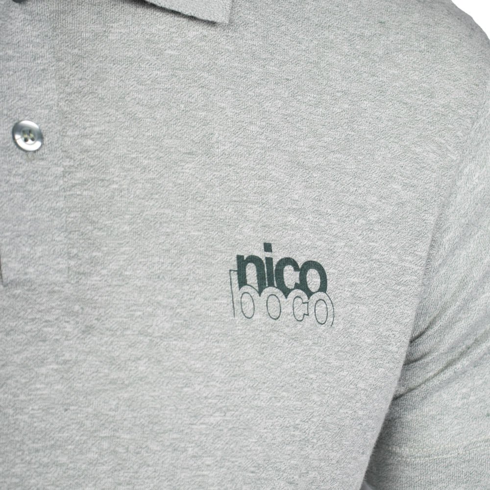 Camisa Polo Masculina Nicoboco Slim Fit Logo Verde Cinza 3