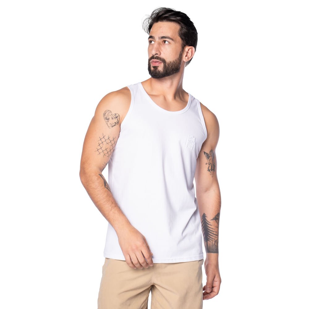 Regata Masculina Nicoboco Logo Bordado Branco