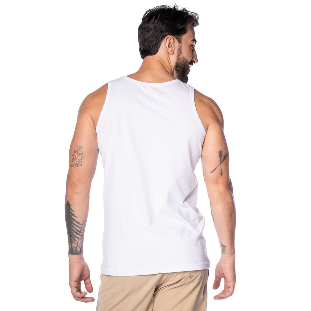 Regata Masculina Nicoboco Logo Bordado Branco Branco 2