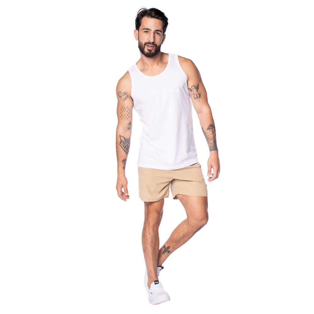 Regata Masculina Nicoboco Logo Bordado Branco Branco 4