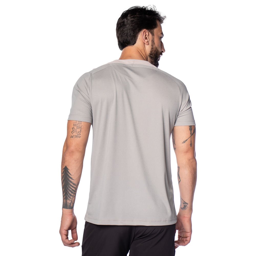 Camiseta Masculina Nicoboco Slim Fit Detalhe Ombros Caqui Caqui 2