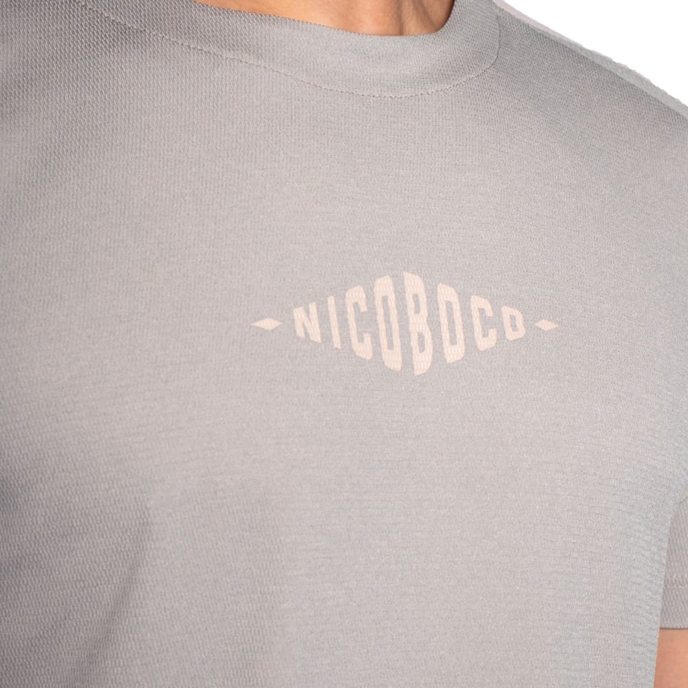 Camiseta Masculina Nicoboco Slim Fit Detalhe Ombros Caqui Caqui 3