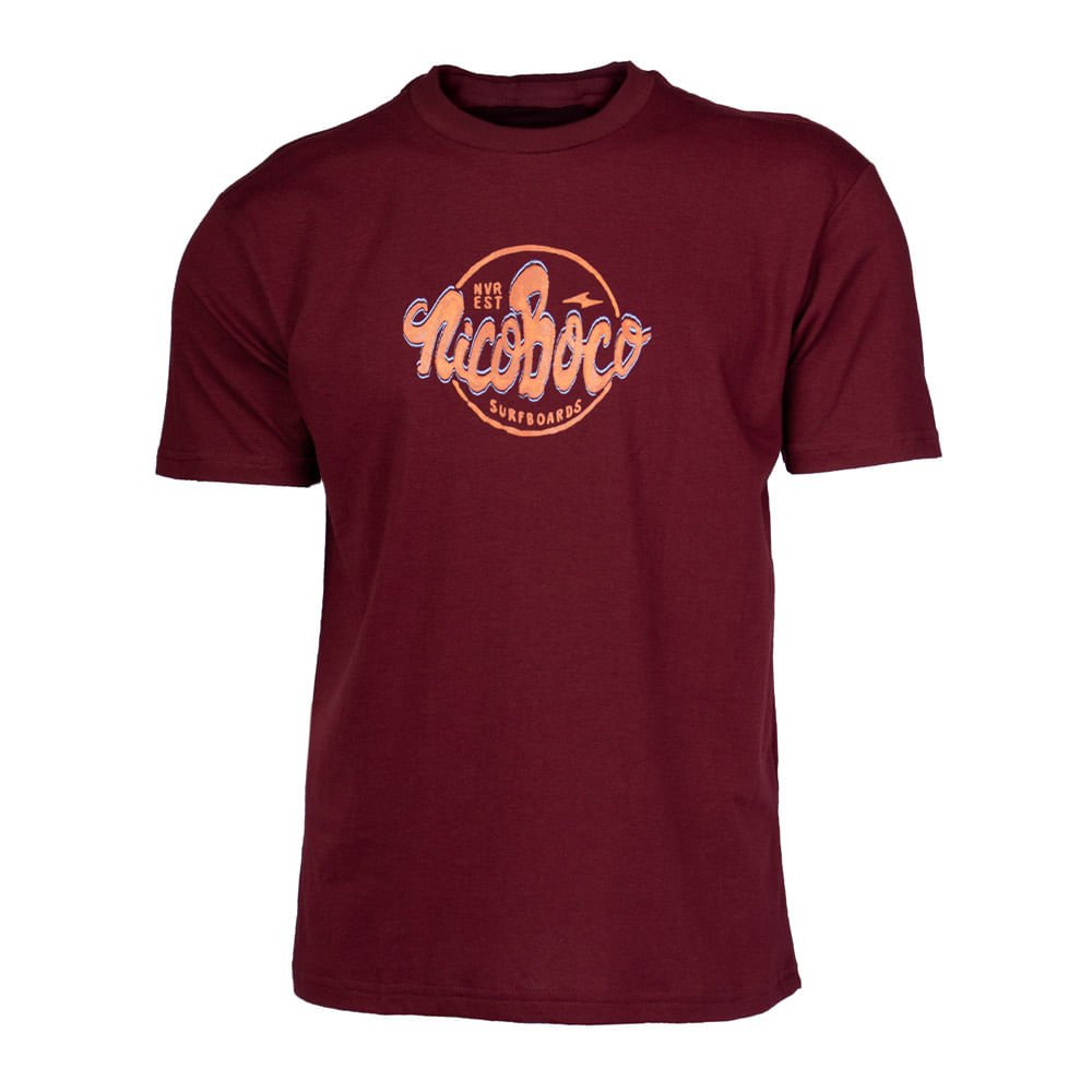 Camiseta Masculina Nicoboco Estampa Circular Bordo/Coral