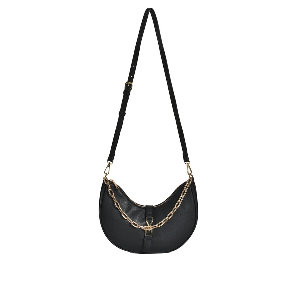 Bolsa Feminina Via Marte Shoulder Bag Pequena Floater Preto Preto 3