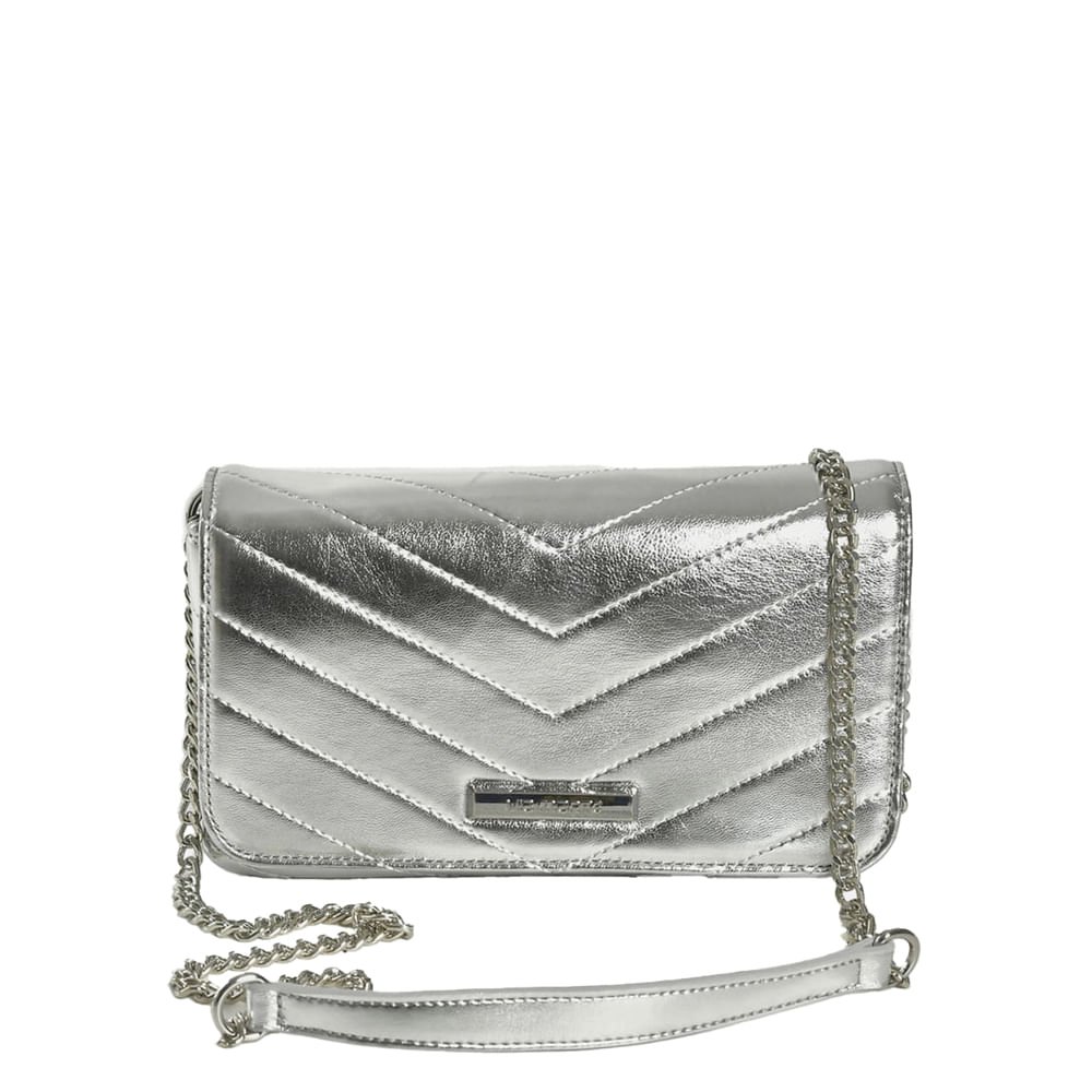 Bolsa Feminina Via Marte Transversal Pequena Prata
