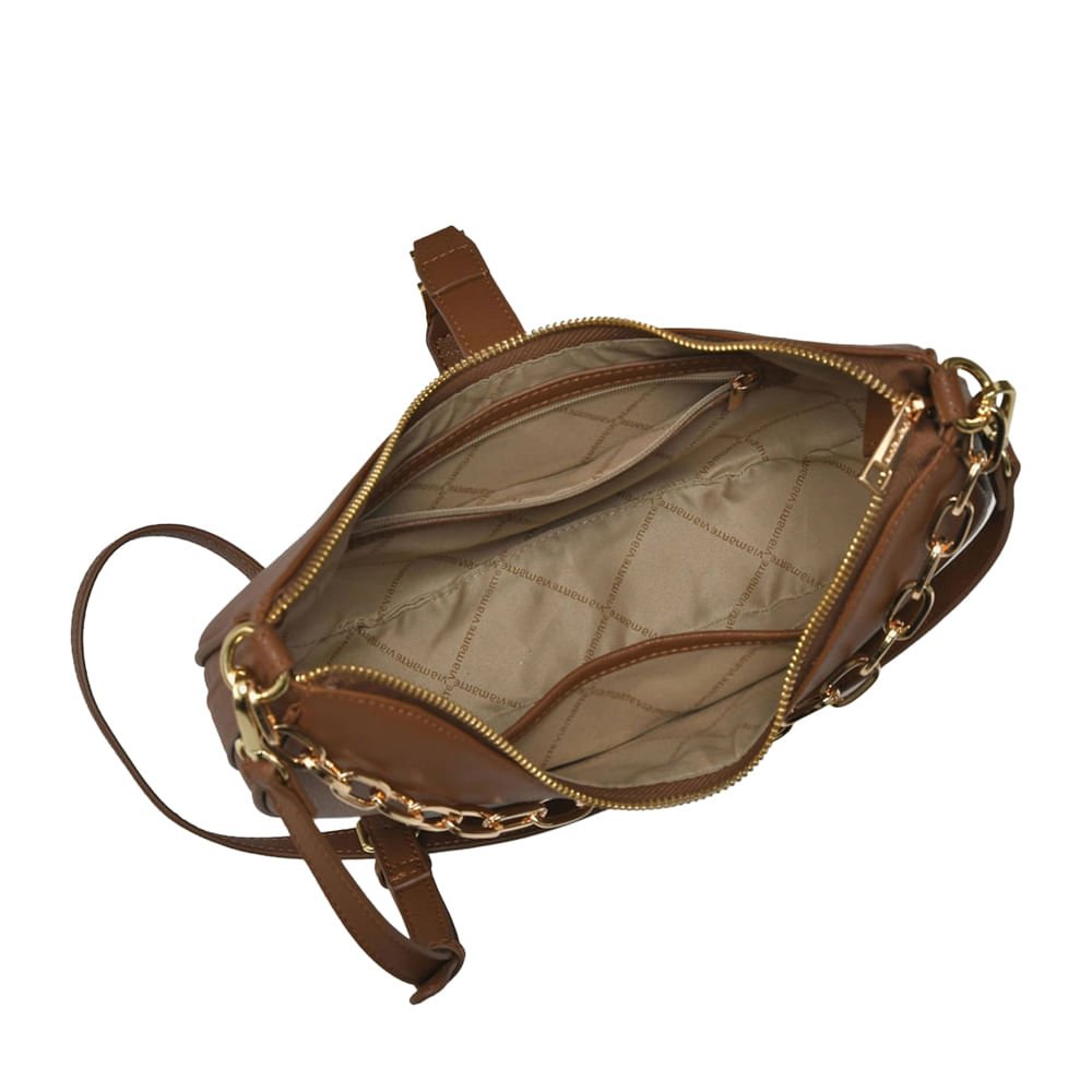 Bolsa Feminina Via Marte Shoulder Pequena Floater Caramelo Caramelo 4