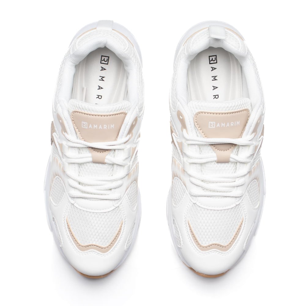 Tênis Feminino Ramarim Casual Têxtil Branco/Bege Branco/Bege 4