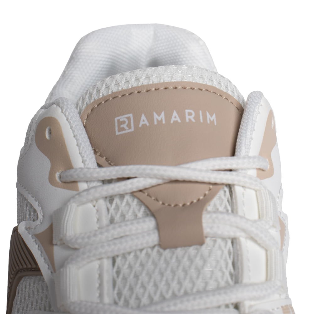 Tênis Feminino Ramarim Casual Têxtil Branco/Bege Branco/Bege 6