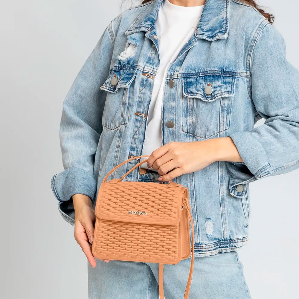 Bolsa Feminina Petite Jolie Pequena Textura Caramelo Caramelo 6
