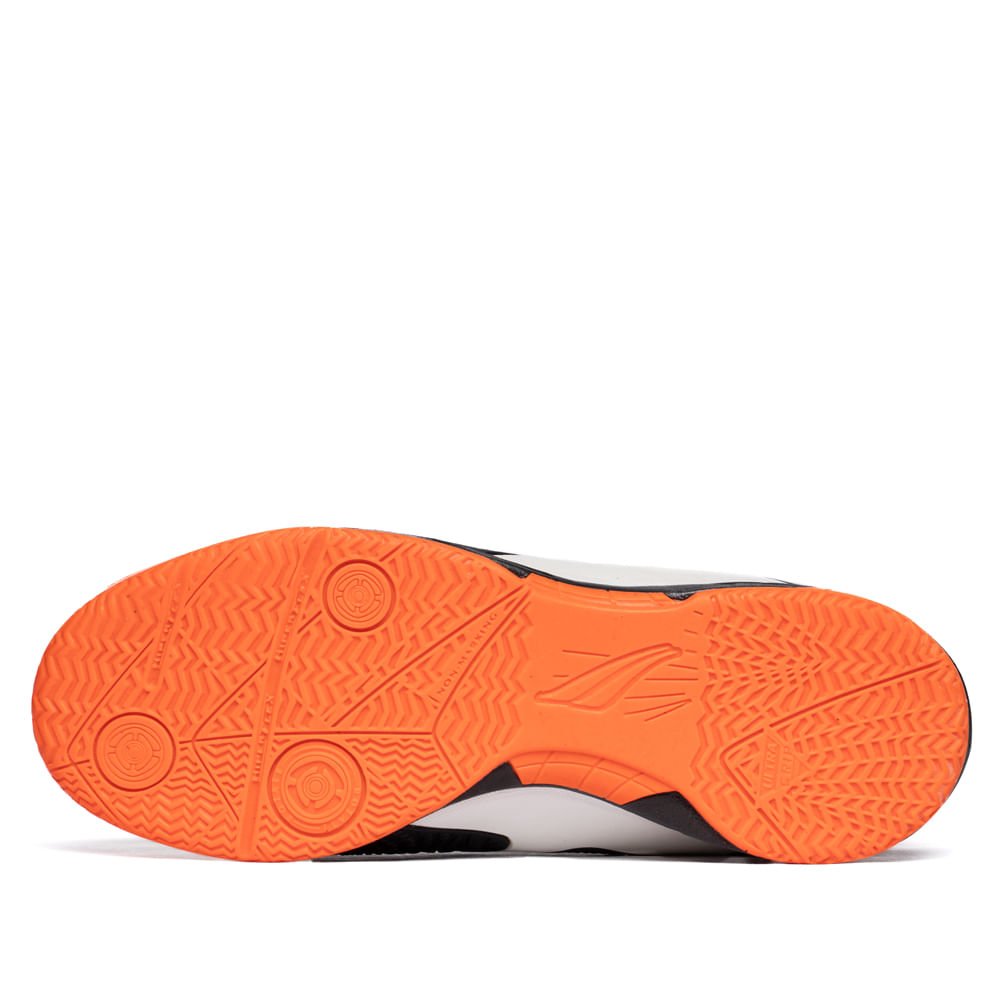 Chuteira Masculina Penalty Futsal Locker Y-1 Preto/Vermelho Preto/Branco/Laranja 2