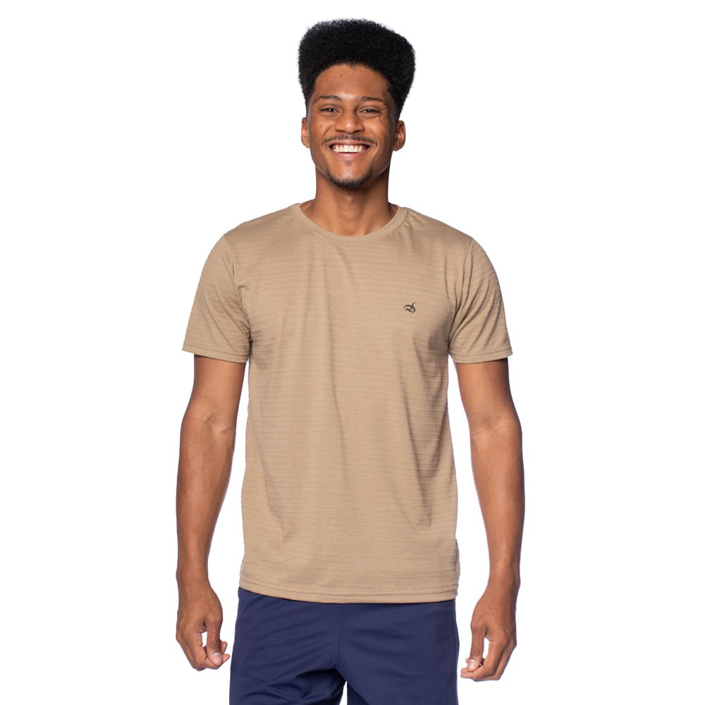 Camiseta Masculina Radical Style Texturizada Marrom Claro