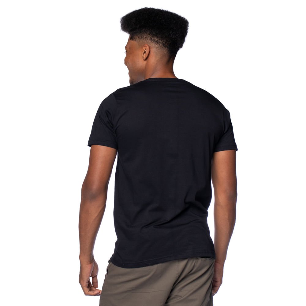 Camiseta Masculina Radical Style Básica Preto Preto 2