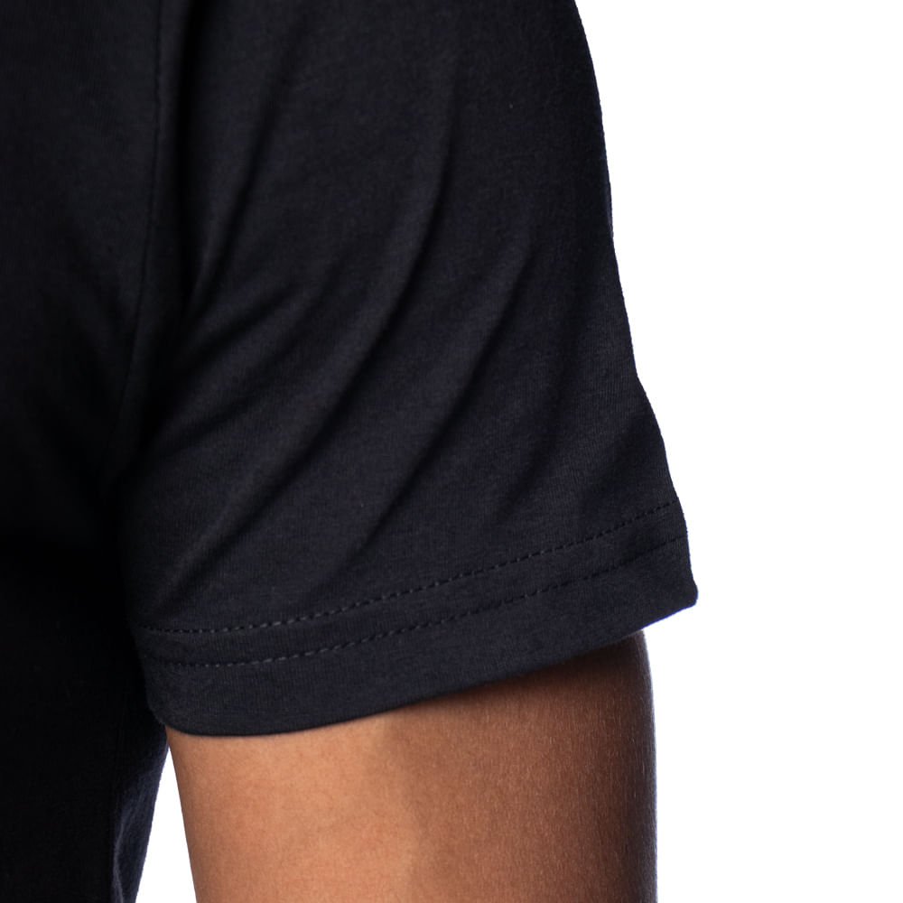 Camiseta Masculina Radical Style Básica Preto Preto 3