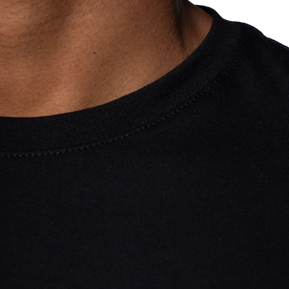 Camiseta Masculina Radical Style Básica Preto Preto 4