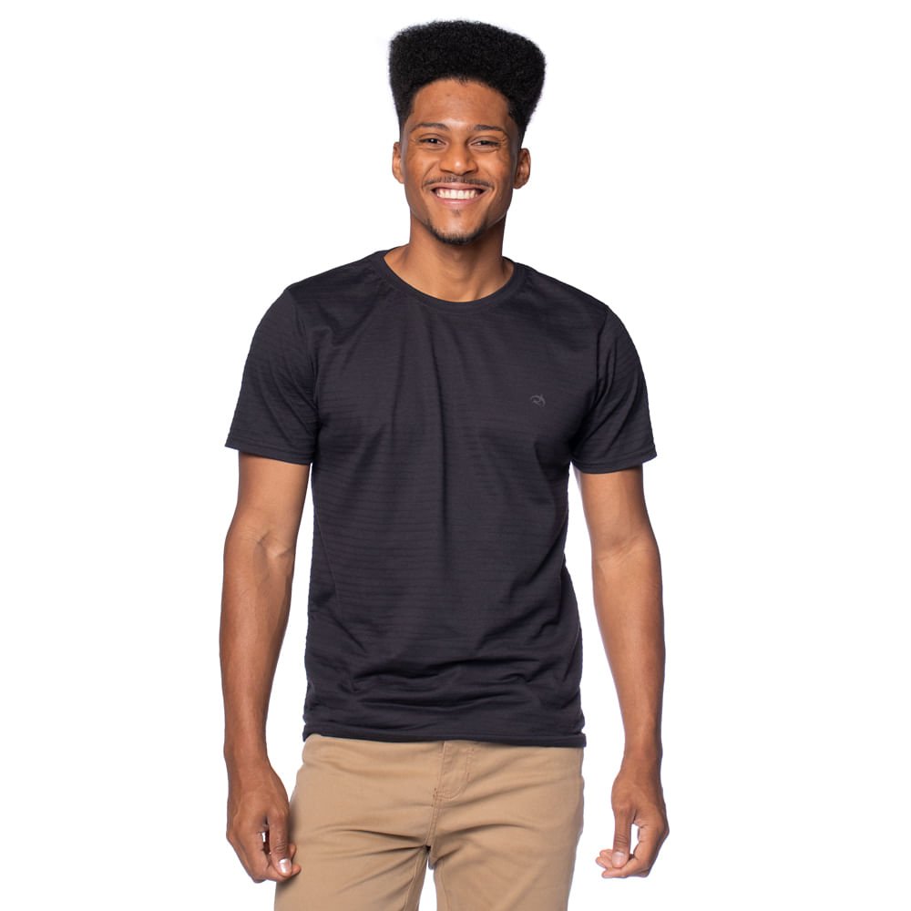 Camiseta Masculina Radical Style Texturizada Preto