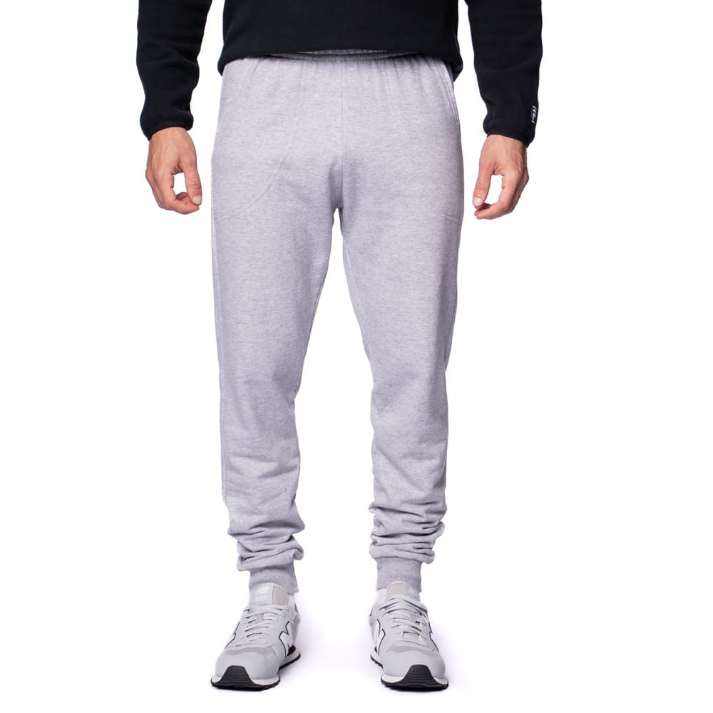 Calça Masculina Desayner Moletom Básica Cinza