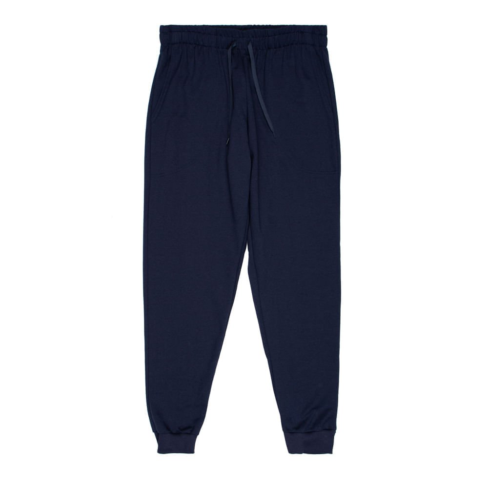 Calça de Moletom Masculina Desayner Plus Size Jogger Marinho