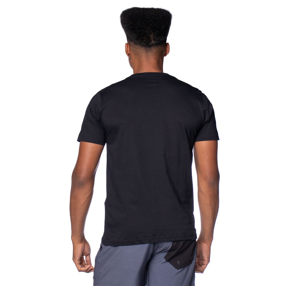 Camiseta Masculina Radical Style Estampa Listras Preto Preto 2