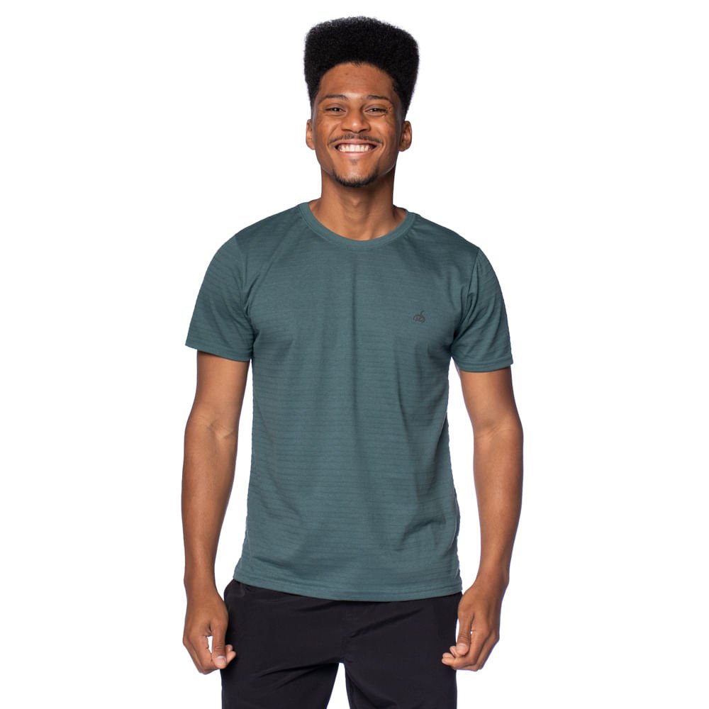 Camiseta Masculina Radical Style Texturizada Verde Escuro