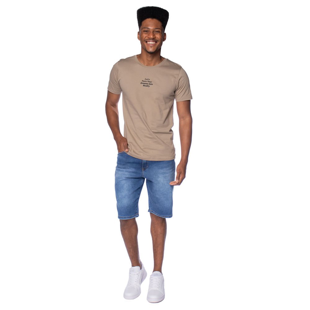 Camiseta Masculina Radical Style Lettering Marrom Claro Marrom Claro 4