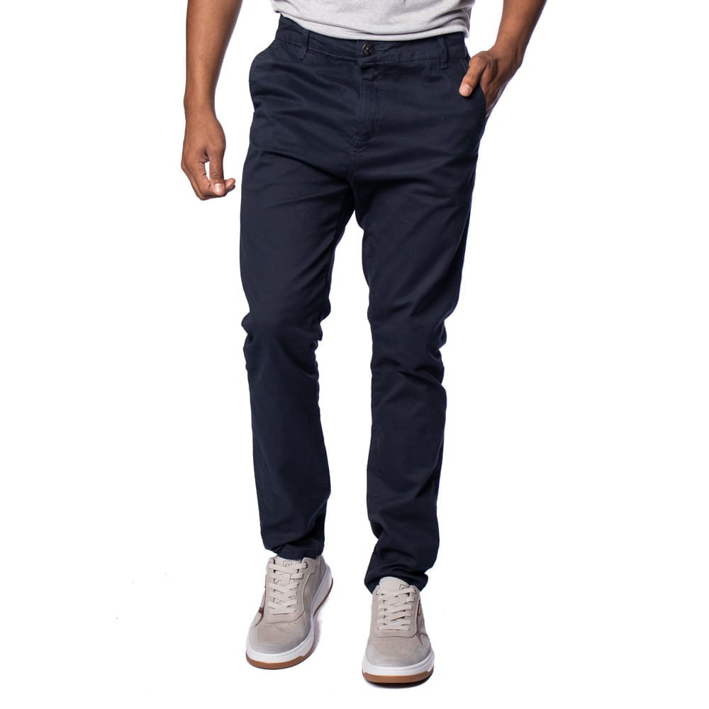 Calça de Sarja Masculina HMO Jeans Chino Marinho