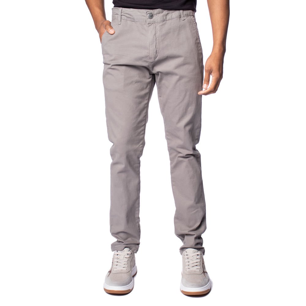 Calça de Sarja Masculina HMO Jeans Chino Cinza Escuro