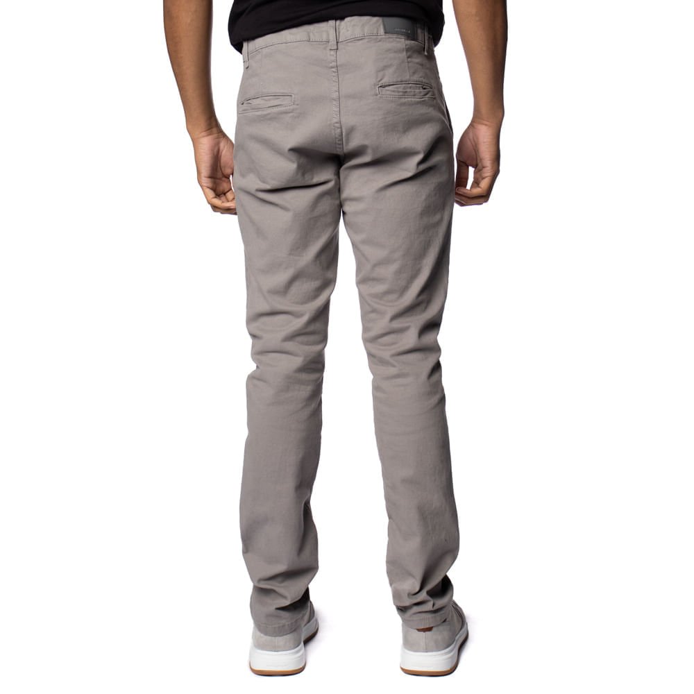 Calça de Sarja Masculina HMO Jeans Chino Cinza Escuro Cinza Escuro 2