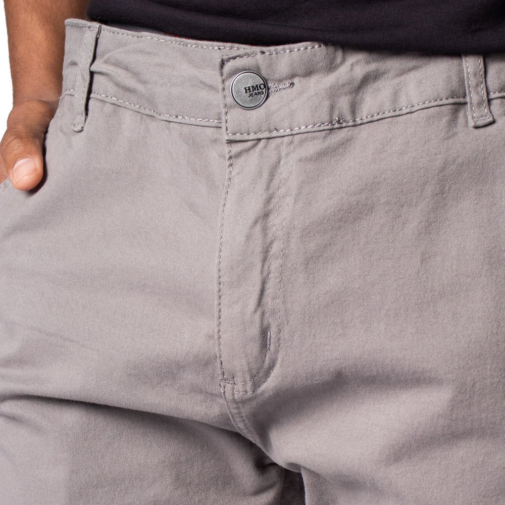 Calça de Sarja Masculina HMO Jeans Chino Cinza Escuro Cinza Escuro 4
