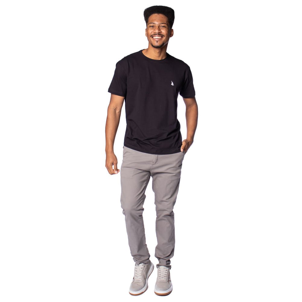 Calça de Sarja Masculina HMO Jeans Chino Cinza Escuro Cinza Escuro 5